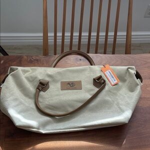 Silk Camel Cream and Brown Tote Bag